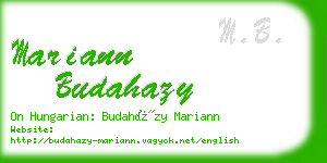 mariann budahazy business card